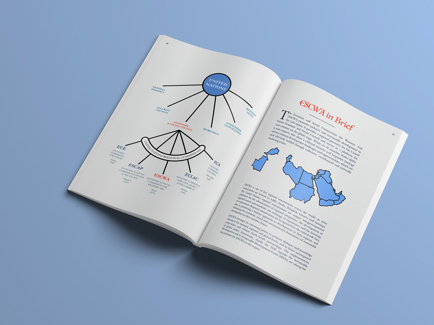 annual report escwa ILLUSTRATION  Layout publication story storytelling   un editorial