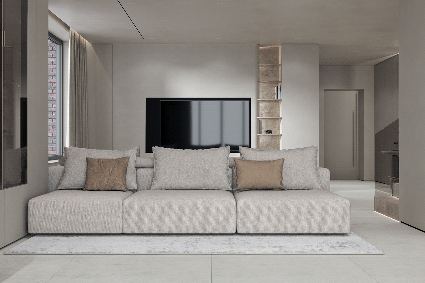kitchen living room modern Style 3D Render visualization rendering interior design  design