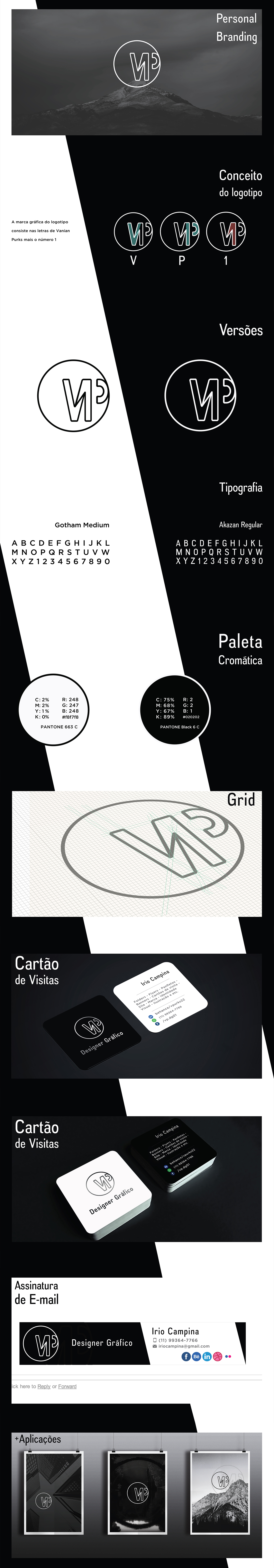 VP Vanian Purks branding  personal Pessoal marca minimalismo linear