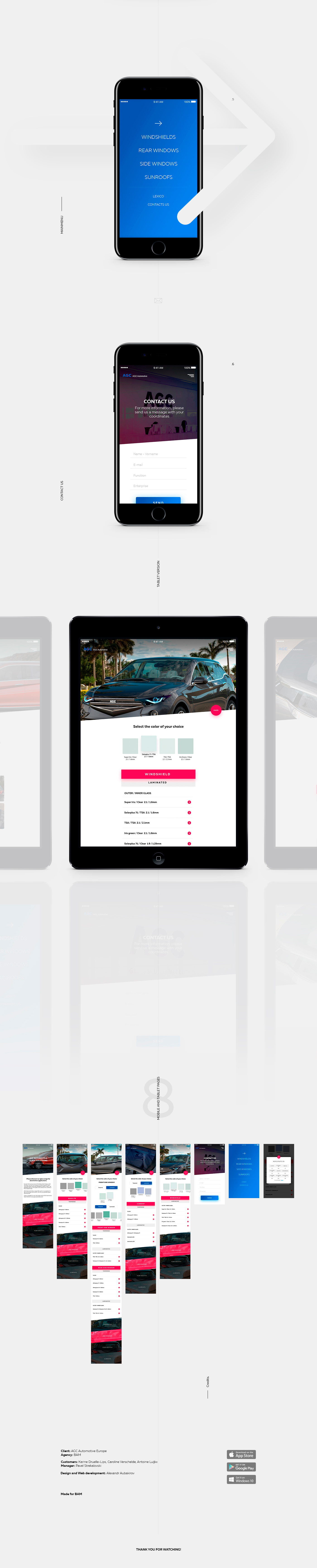 AGC automotive   glass clean minimal UI app White brand