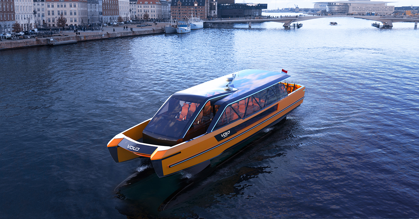 eco electric electric boats Envronment recycling shuttle taxi boat Volo waste yacht