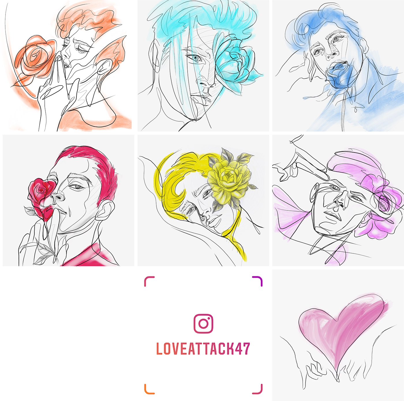 LGBT Love digitalart tattoostyle fashionillustration tattooideas DigitalSketch ipadprocreate loveattack47 Seanwei