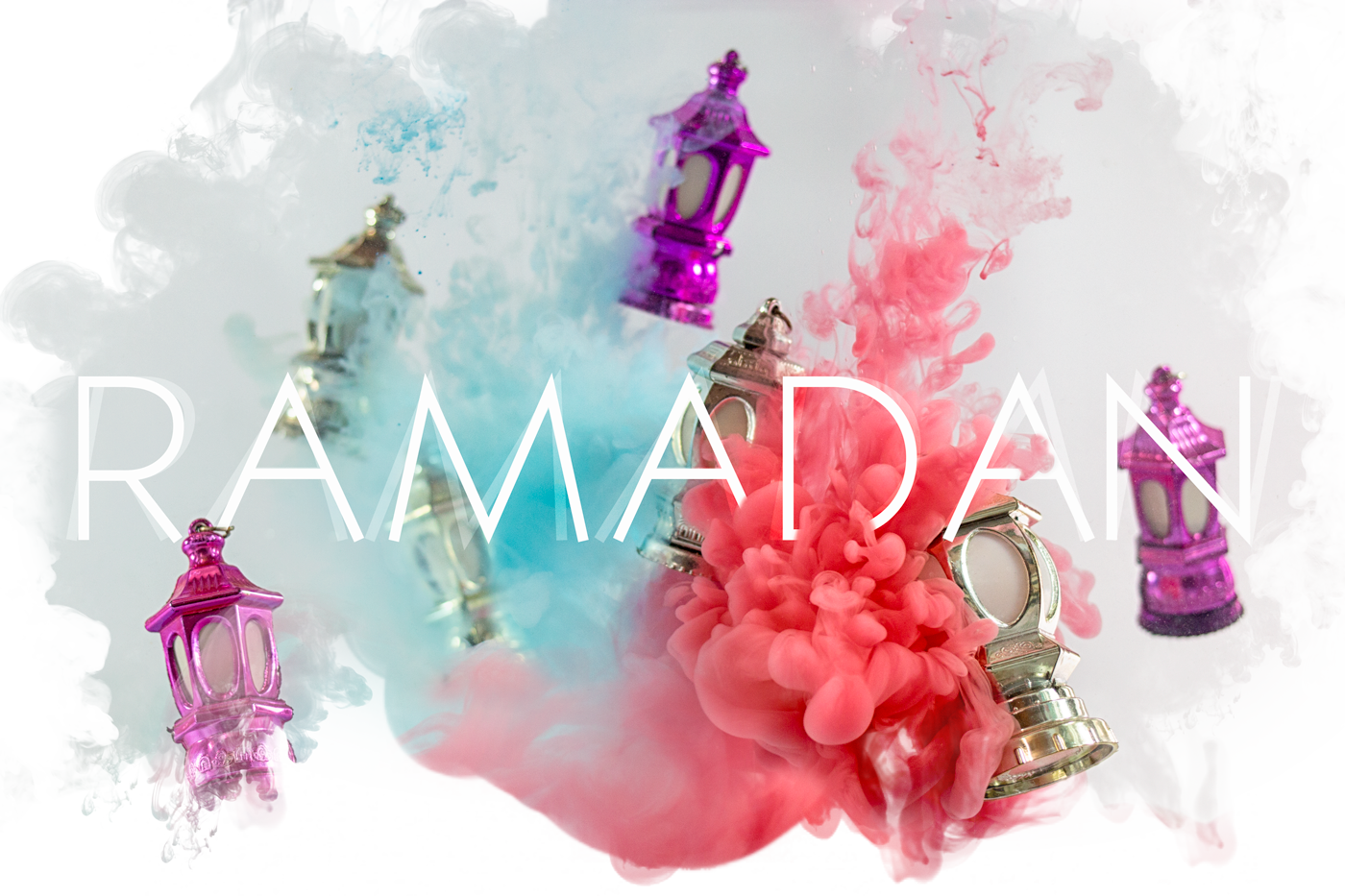 ramadan hotamr Amr Fawanees inspire ink art digital color blue red lanterns arabic رمضان Ps25Under25