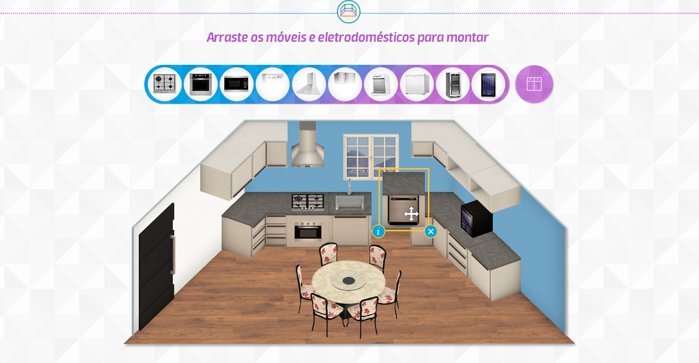 kitchen Midea cozinha simulation 3D furniture appliance móveis