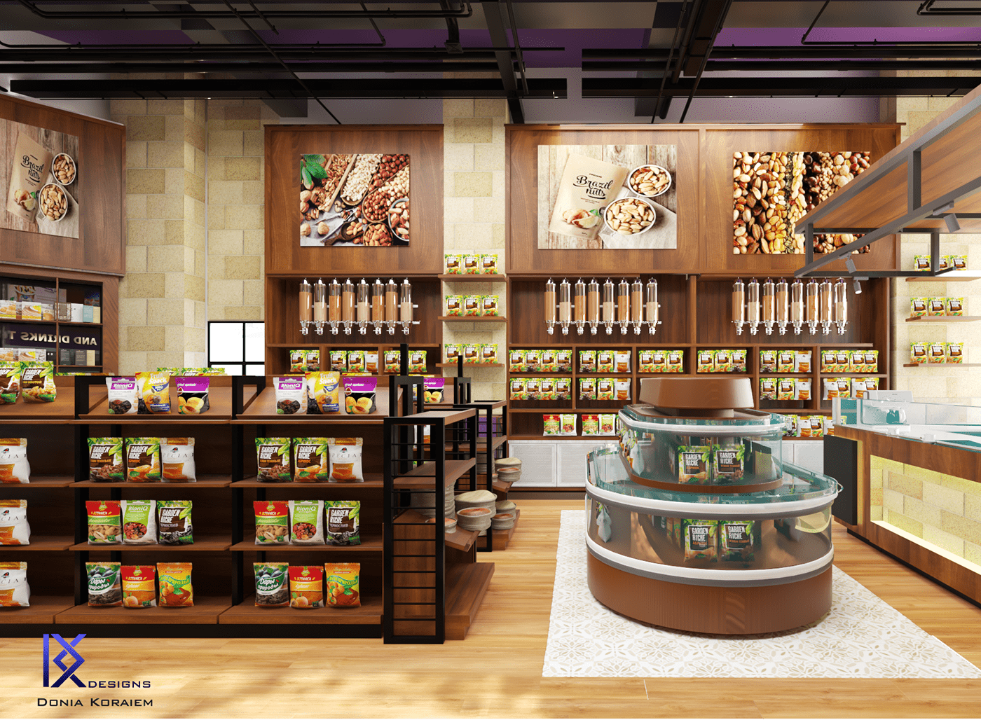 3dmax modern nuts store supper market vray