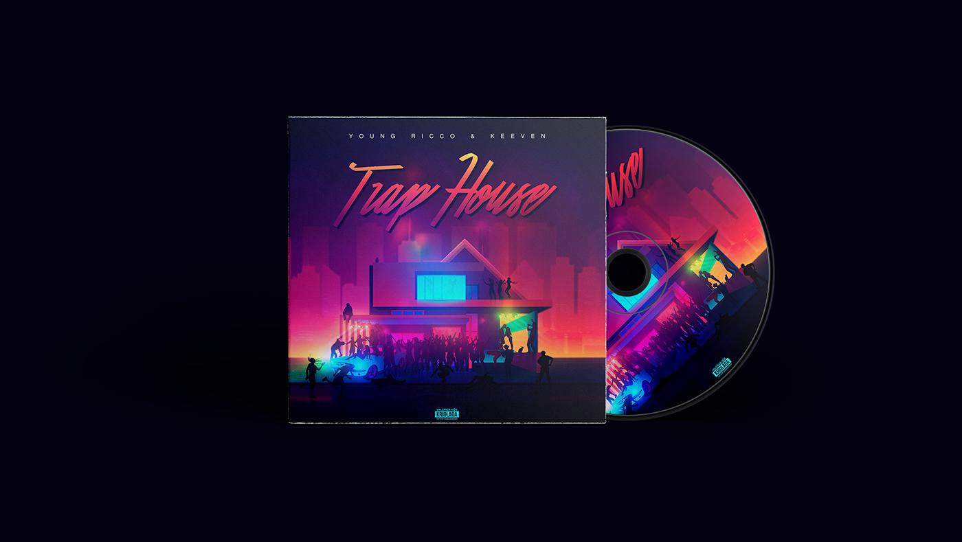 trap house ILLUSTRATION  colors Album music party draw vector capeverde