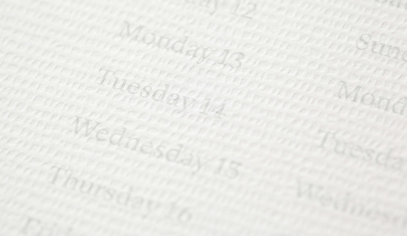 calendar letterpress stamping silkscreen White minke