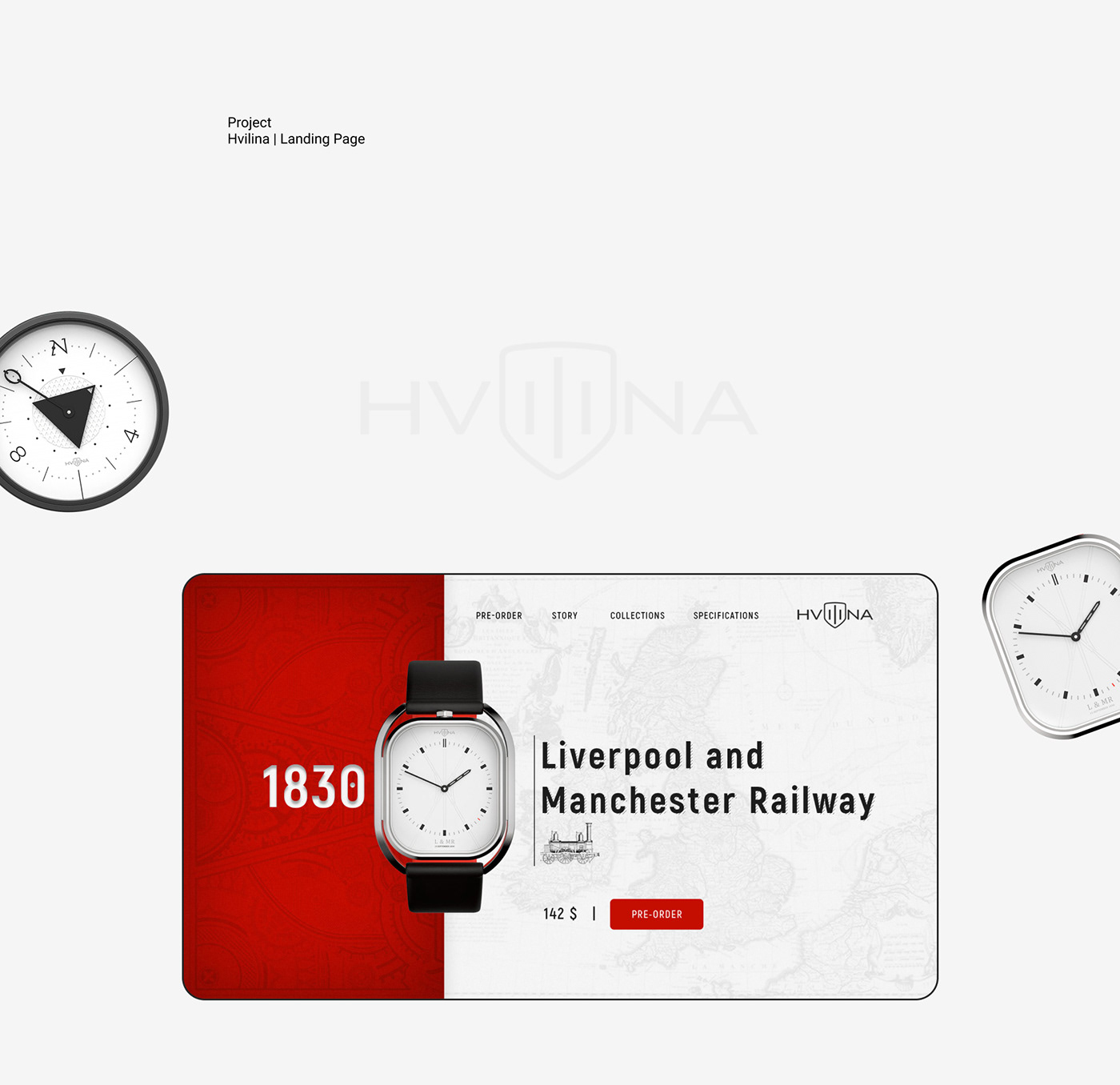clock landing page Mobile app ui design UI/UX ux watch Web Design 