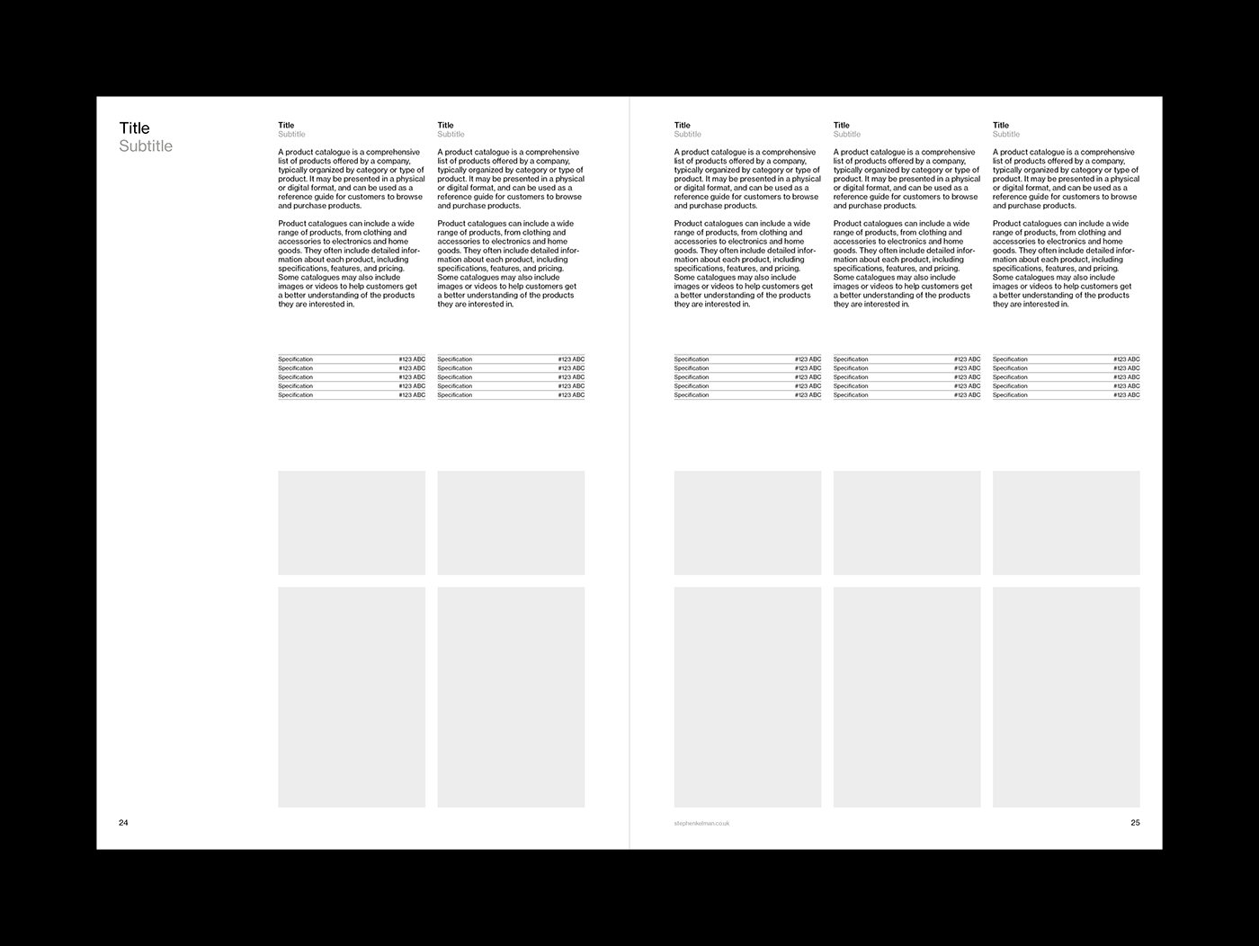 Product Catalogue Brochure A4 Grid System for InDesign | Page for Three Products