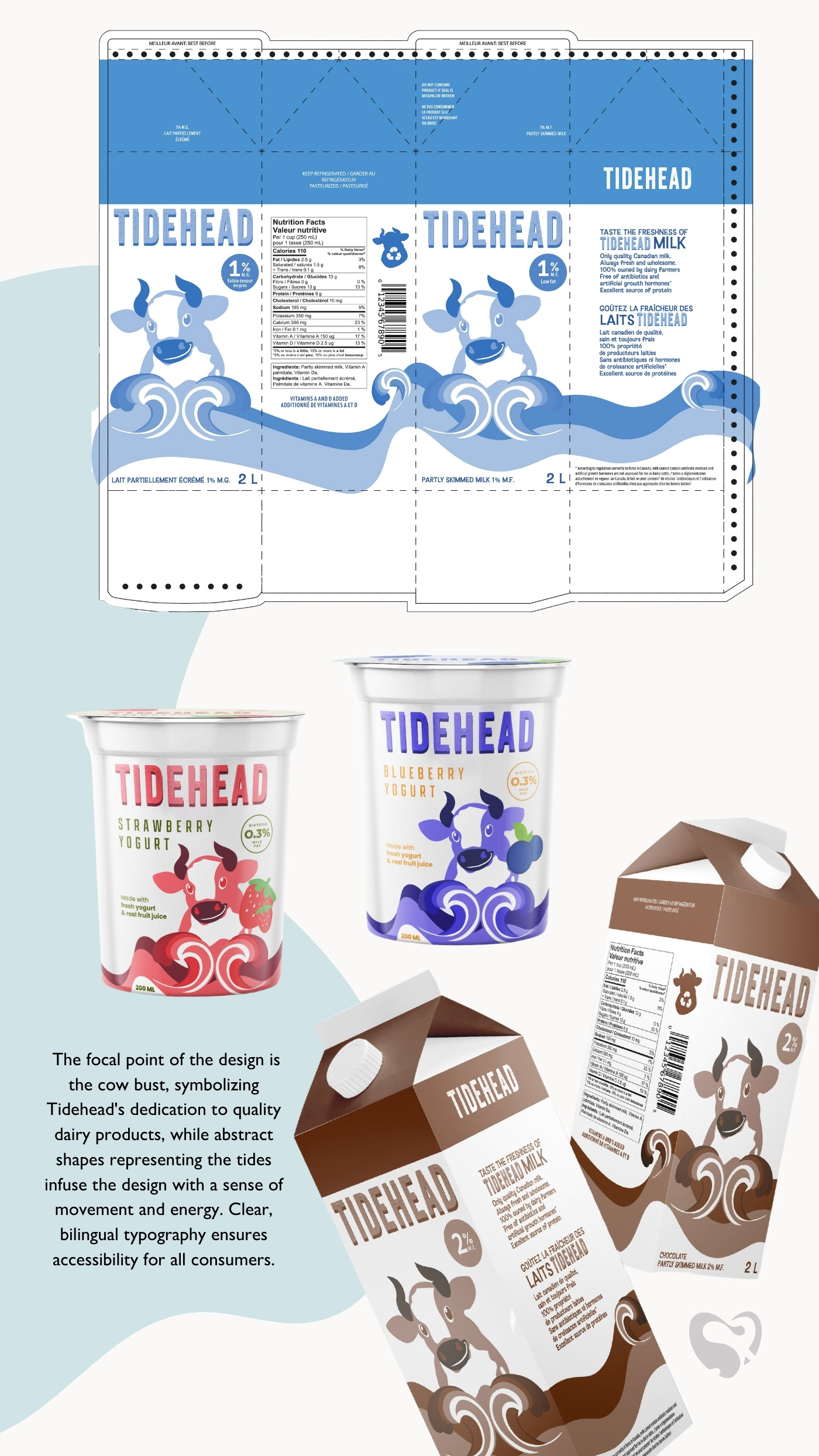 Milk Carton Packaging product design  Graphic Designer dairy products Milk carton design