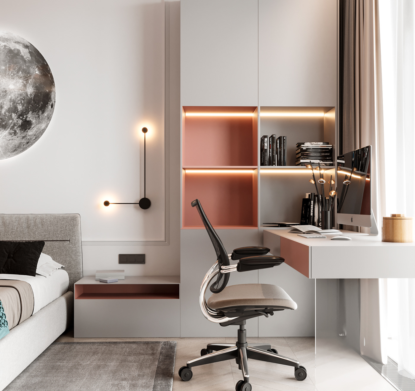 3D 3ds max architecture bedroom interior design  kids room design minimal modern modern interior visualization