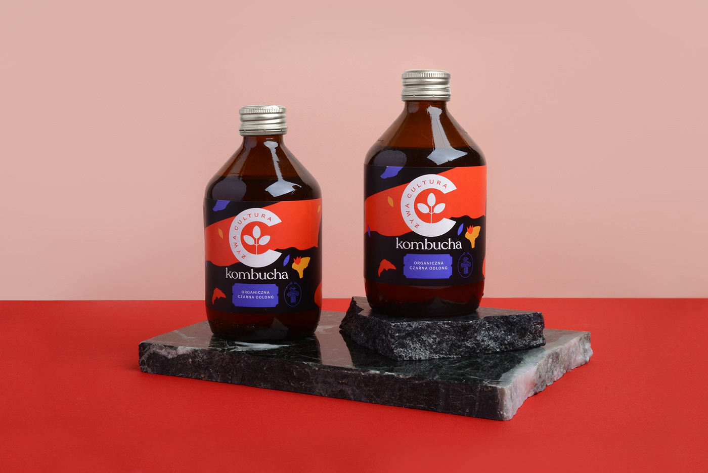 bottle colorful creative cultura drink healthy kombucha Label logo Packaging