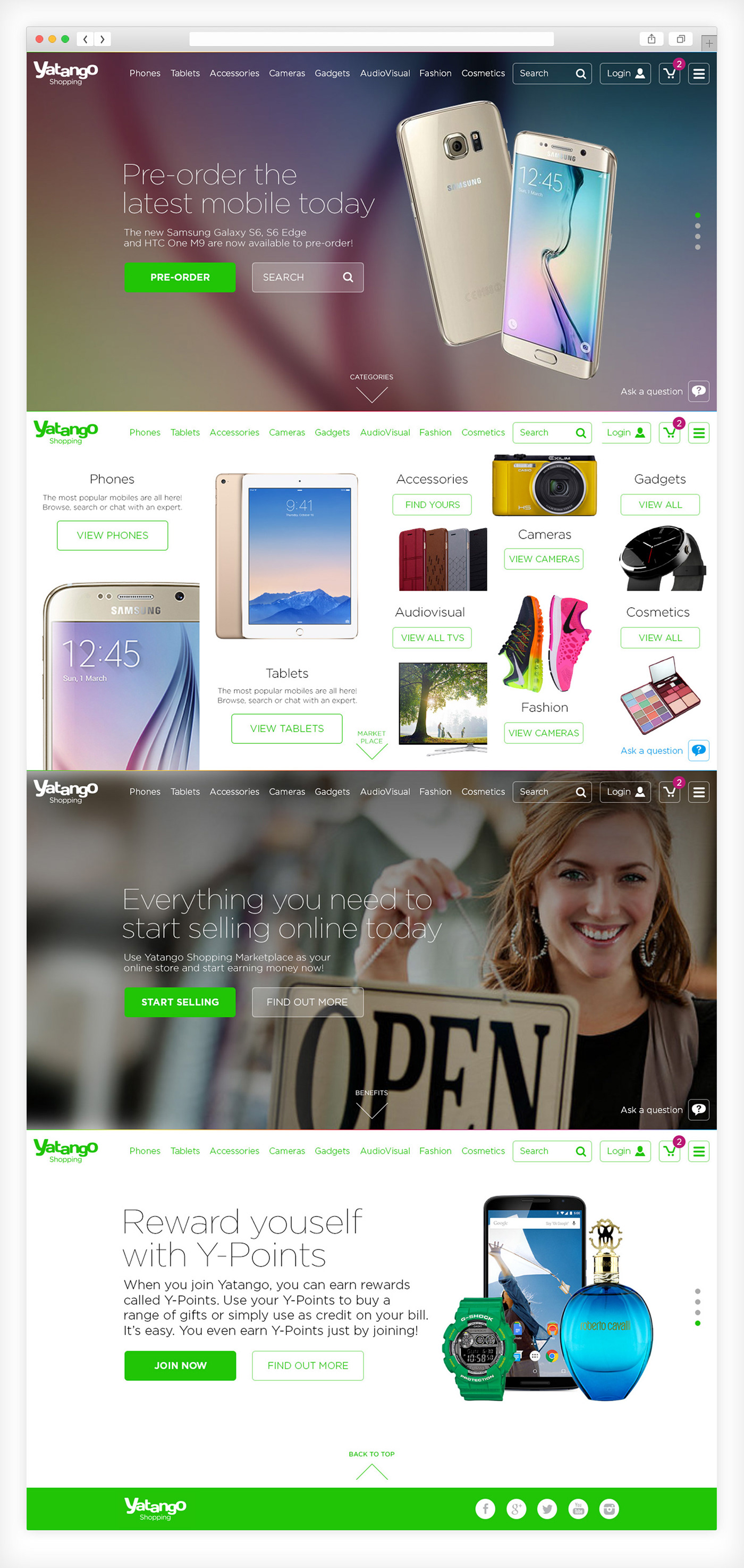 Yatango Ecommerce ux UI Shopping Responsive design
