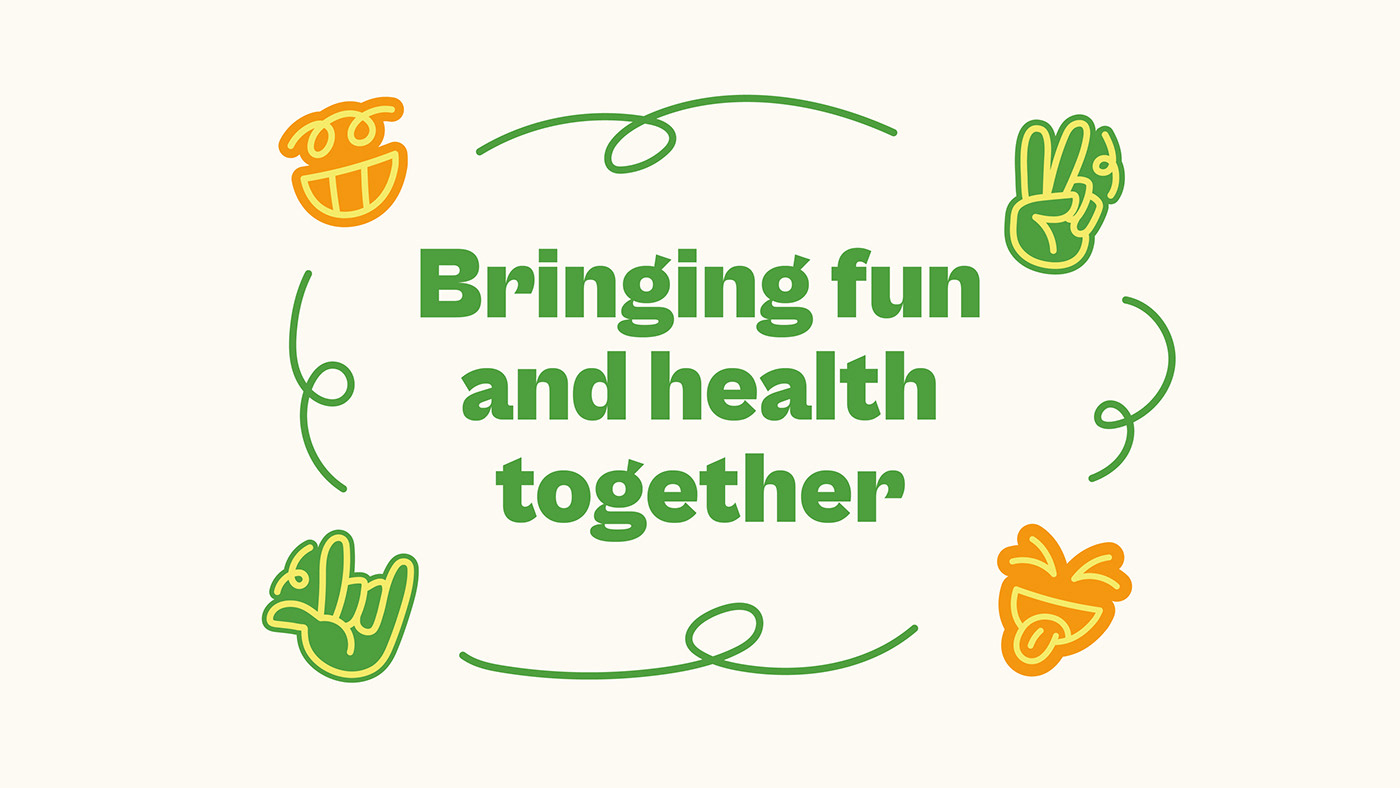 Bringing fun and health together with fun illustrations around it
