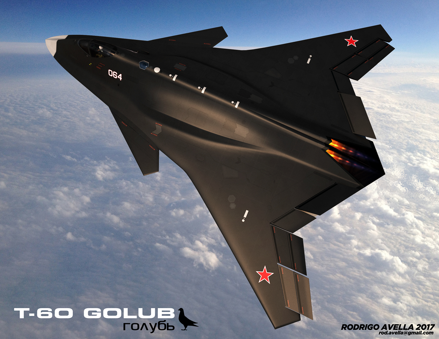 6th aircraft concept fighter future fx generation golub model pigeon russian sixth stealth study sukhoi t60 f/a-xx