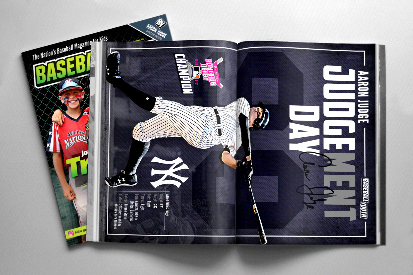 baseball youth magazine Layout design print