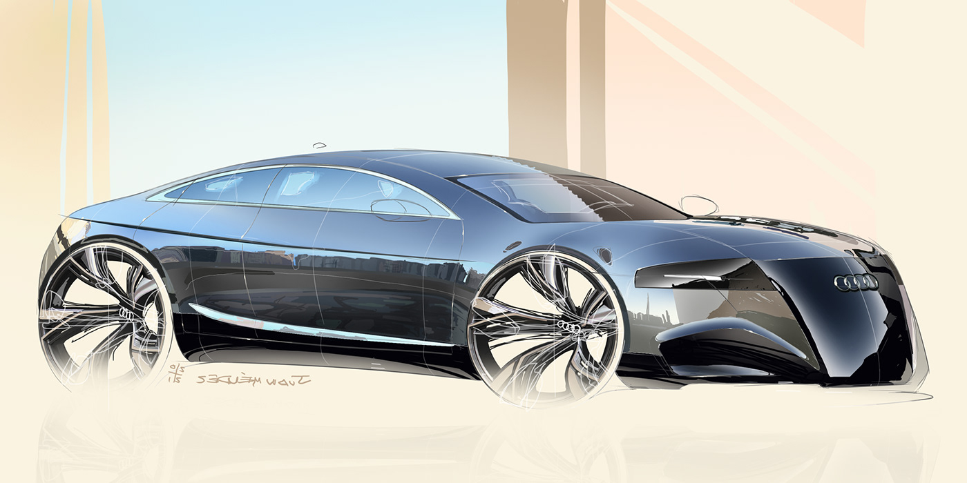 automotive   Automotive design car car design Drawing  FERRARI ILLUSTRATION  motion design sketch Transportation Design