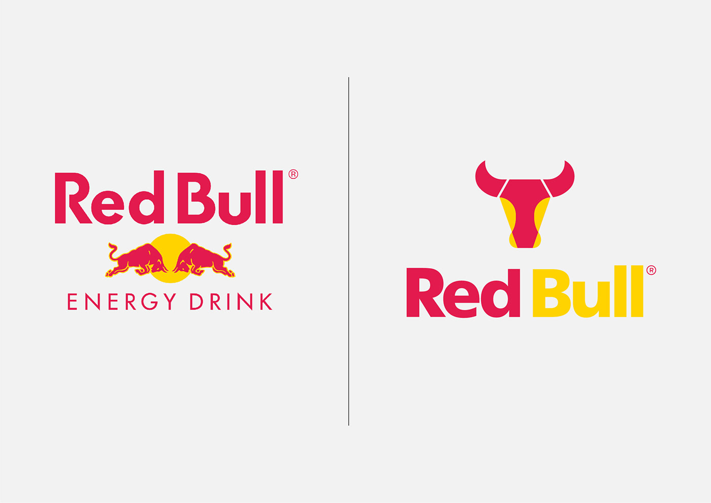 brand design graphic design  logo Logo Design re branding Red Bull redesign