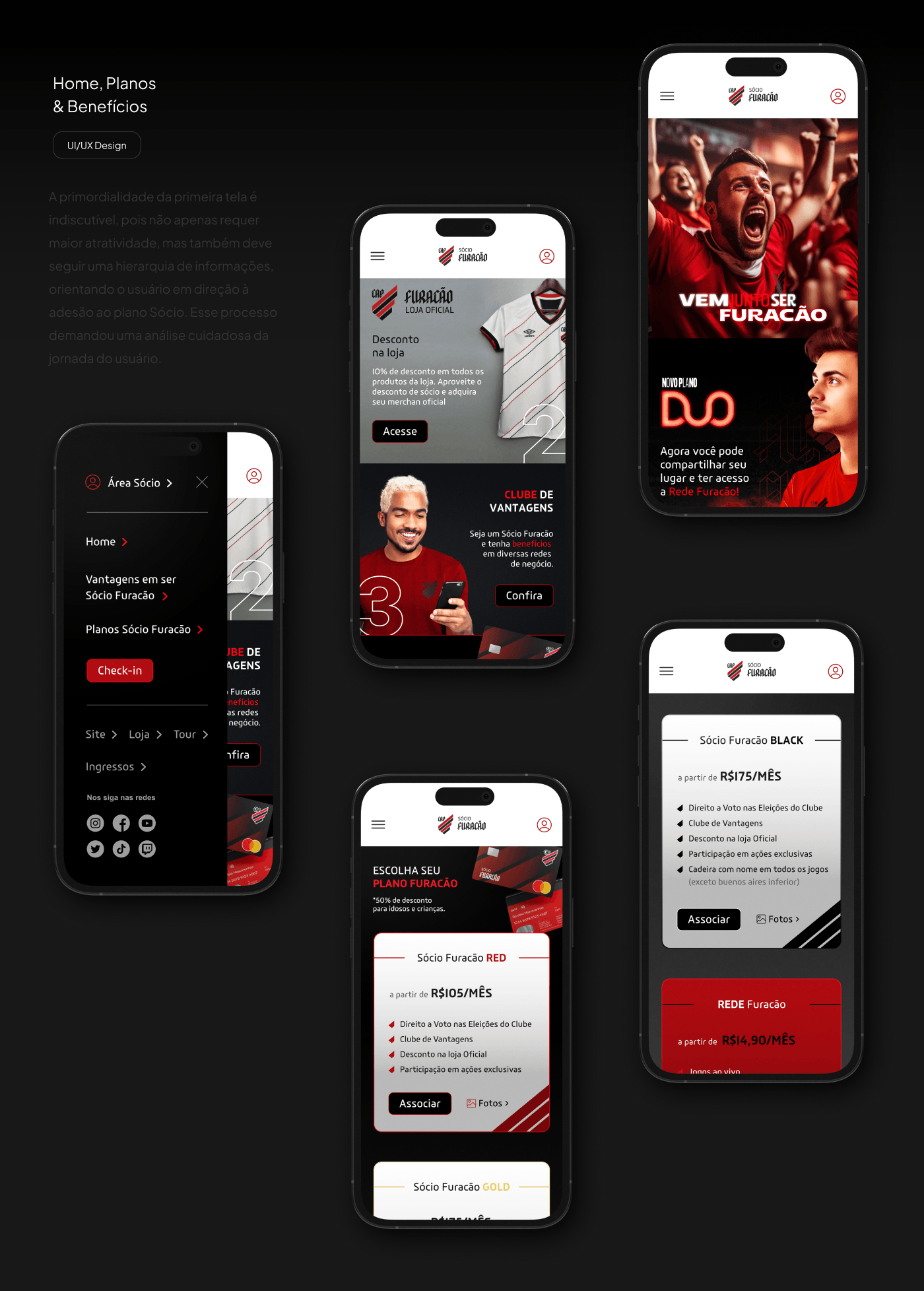 ux UX design user interface Figma Mobile app Case Study athletico paranaense sports
