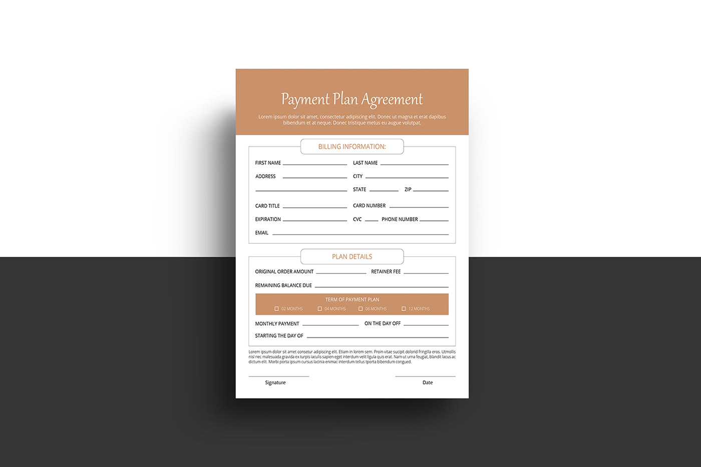 Booking Template business contract Business Forms client booking ms word Payment Plan photographer Photography Forms photography template photoshop template