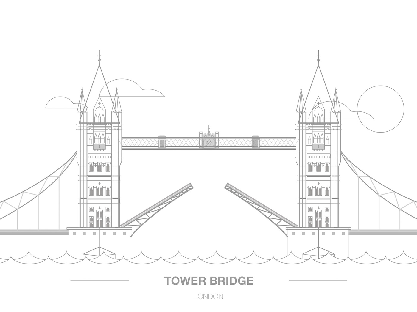 London tower bridge history ILLUSTRATION  england UK Drawing 