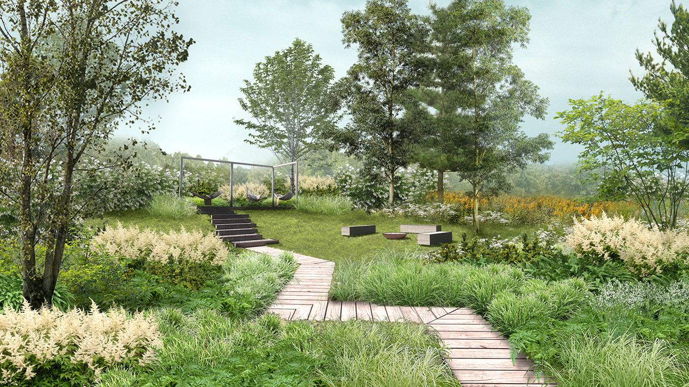 digitalpainting Ecology garden greenery ILLUSTRATION  landscapearchitecture Park photoshop Sustainable