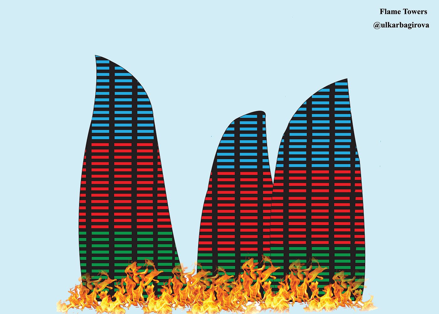 Flame towerss photoshop vector ILLUSTRATION 