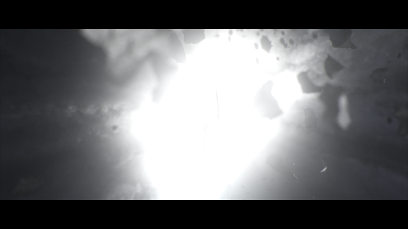 3D abstract animation  creative dark effects explosion particles stone motion