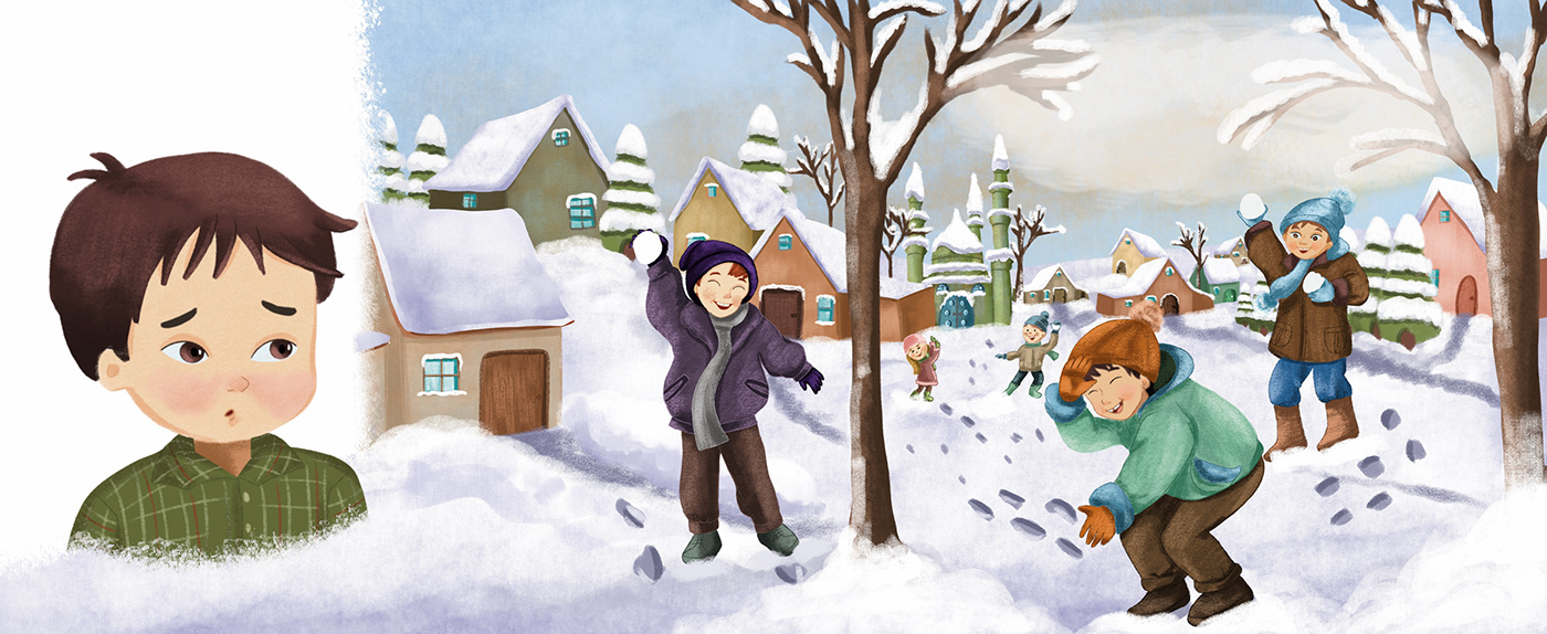 childrenbook digitalart ILLUSTRATION  snow winter