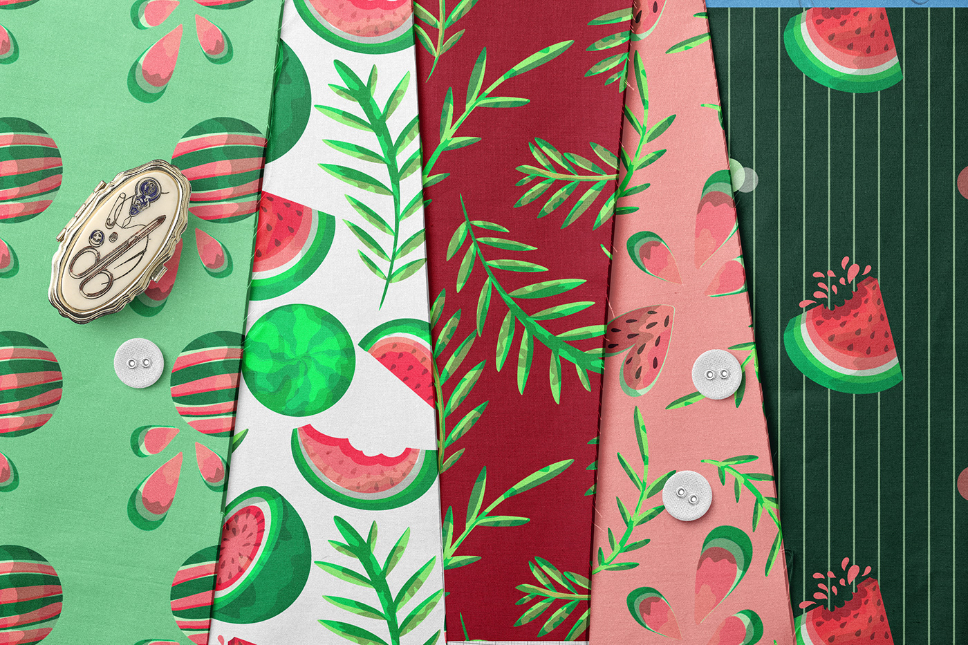 Tropical swim beach kids summer spring patterndesign botanical Fruit printdesign