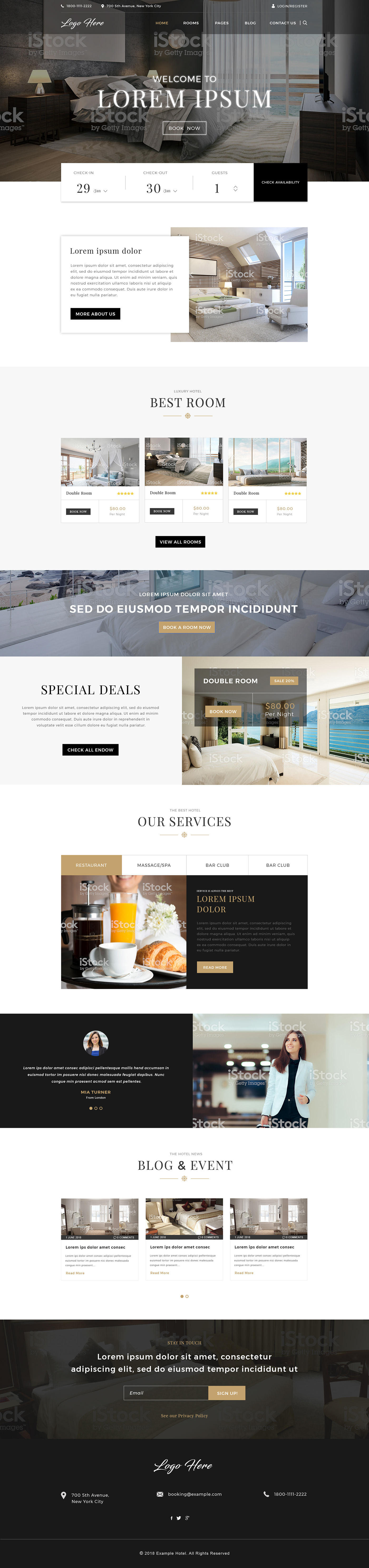 desing hotel design hotelwebsite minimalist Mockup modern