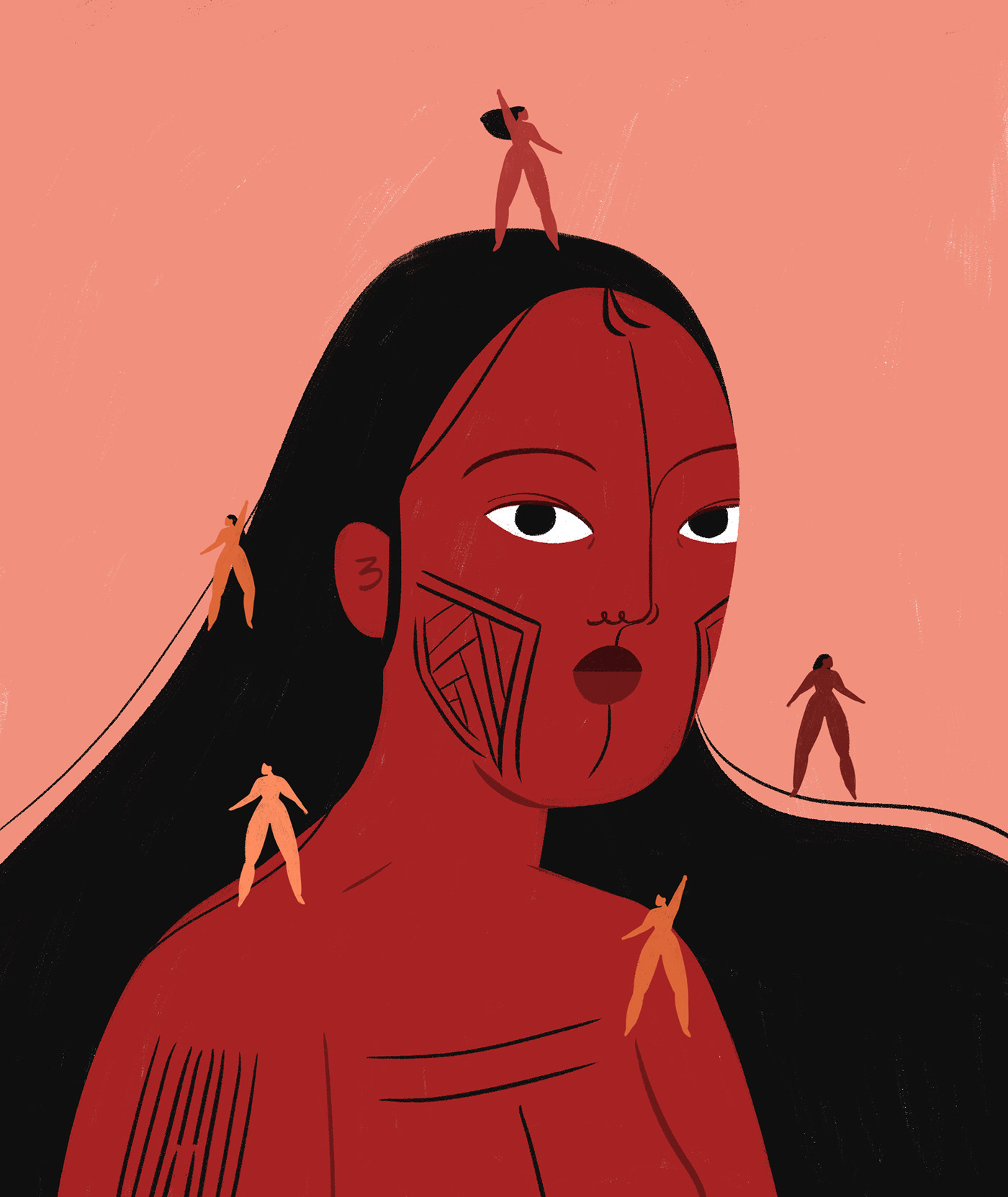 ILLUSTRATION  art Drawing  draw women power indigena