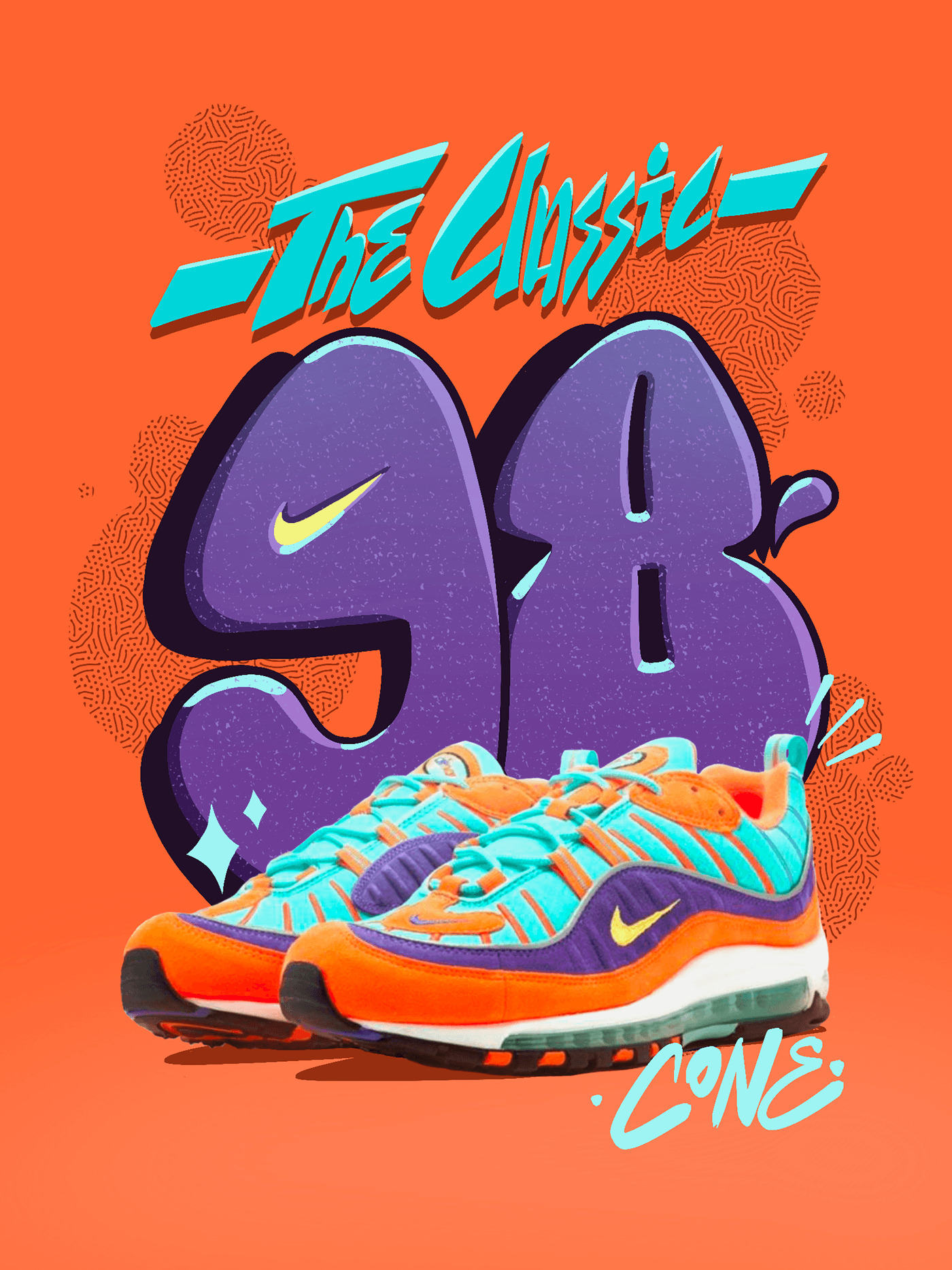 lettering airmax shoes Nike Advertising  sports Graffiti Digital Art  ILLUSTRATION  Procreate