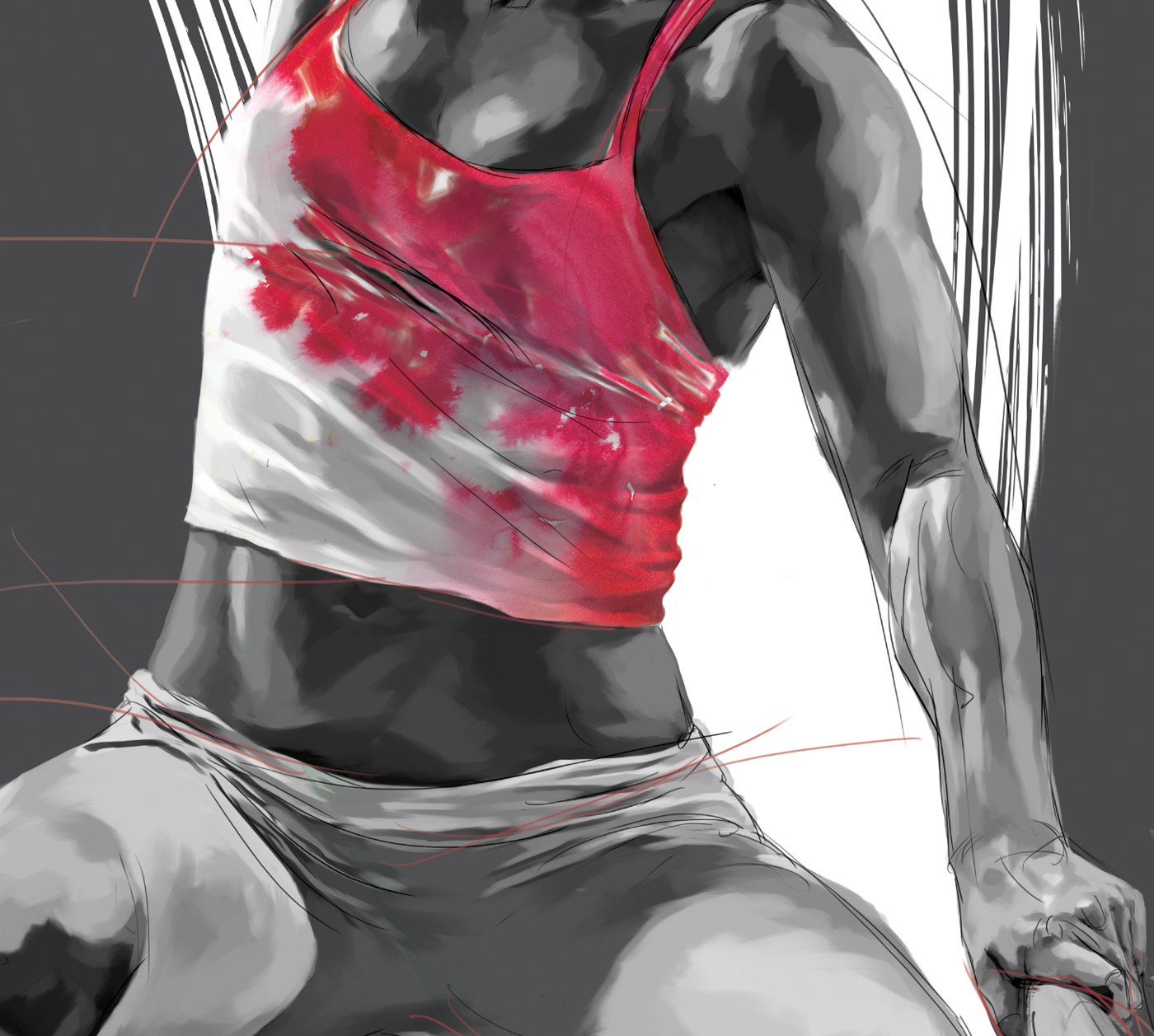 sports Health insurance painting   digital painting gymnastics India athelete Realistic Painting