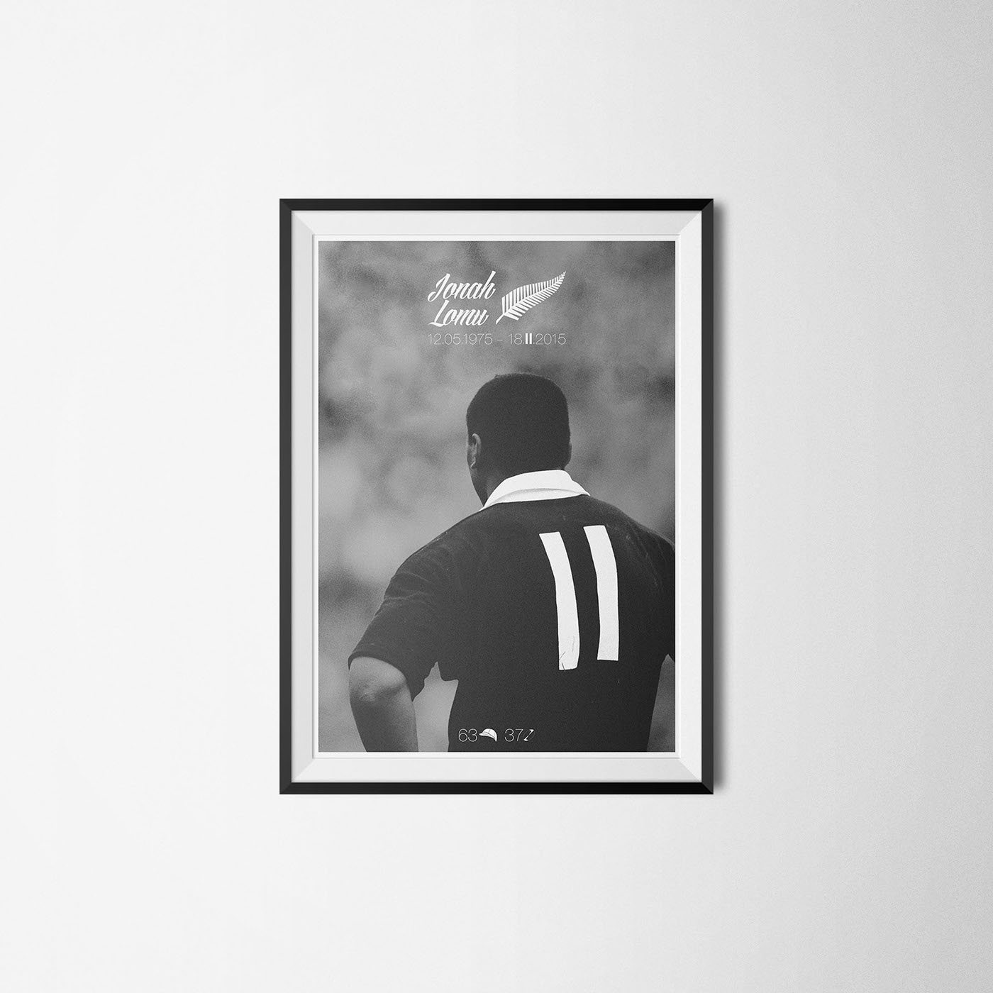 Rugby player jonah lomu poster sport tribute New Zealand