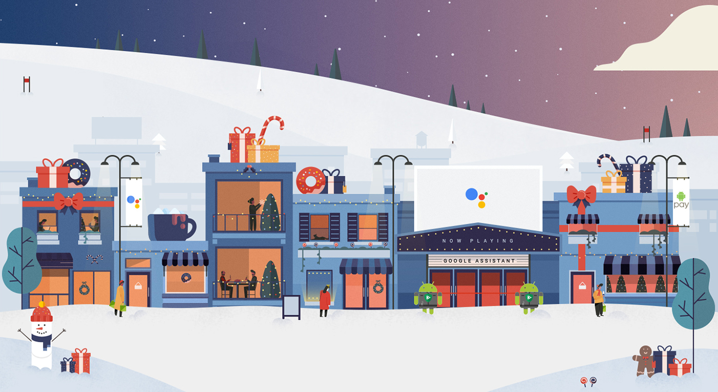 google android Holiday Christmas ILLUSTRATION 