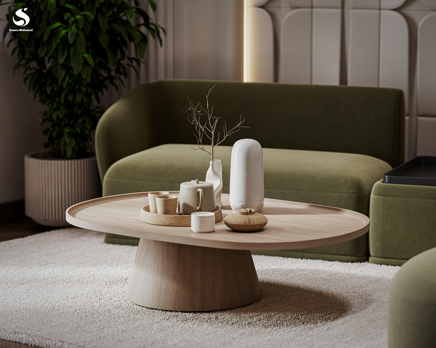 table furniture wood interior design  architecture Render visualization modern design 3ds max