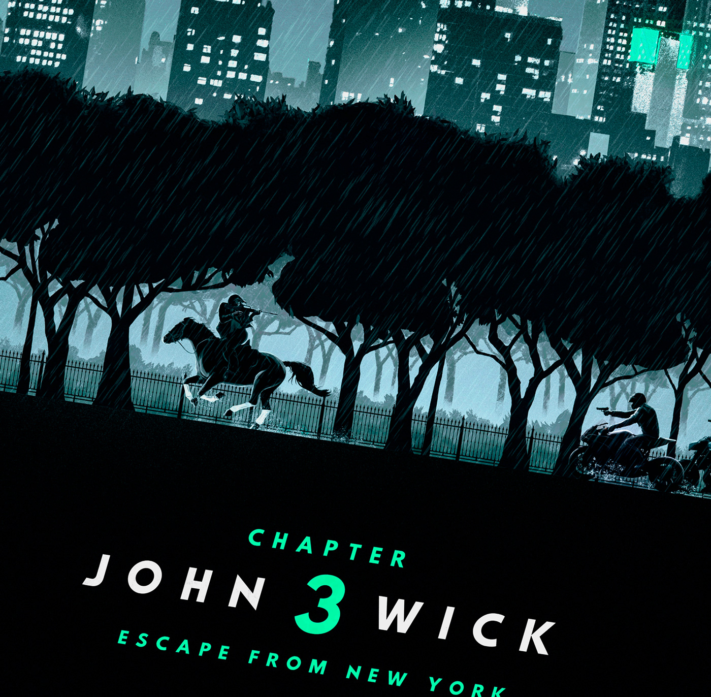 john wick poster Lionsgate neon John wick 3 Parabellum ILLUSTRATION  Digital Art  Fan Art movie poster