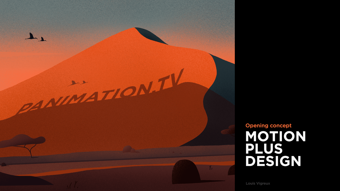 motion plus design opening title concept 

light in nature, dunes, plains, aniation speakers
