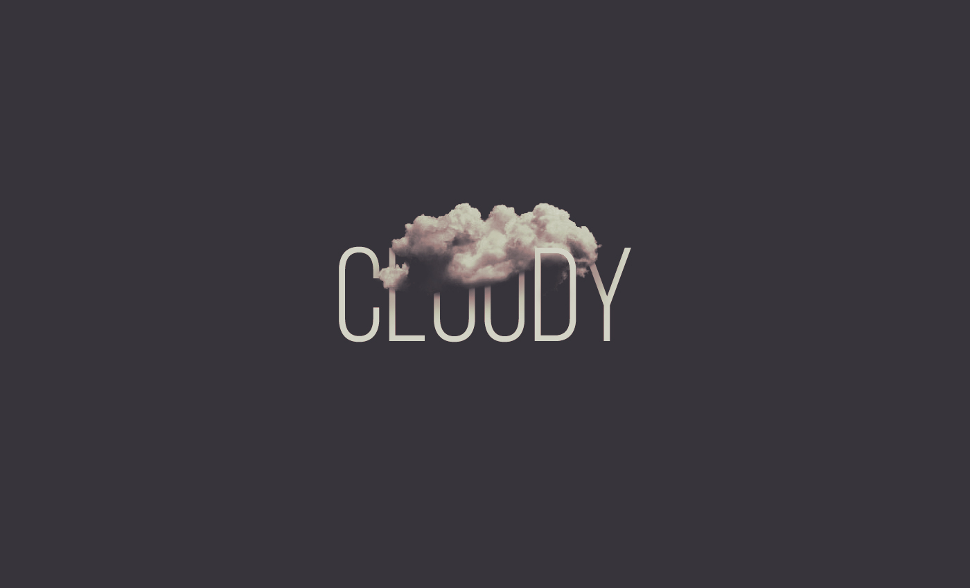 type design effect photoshop text cloud weather