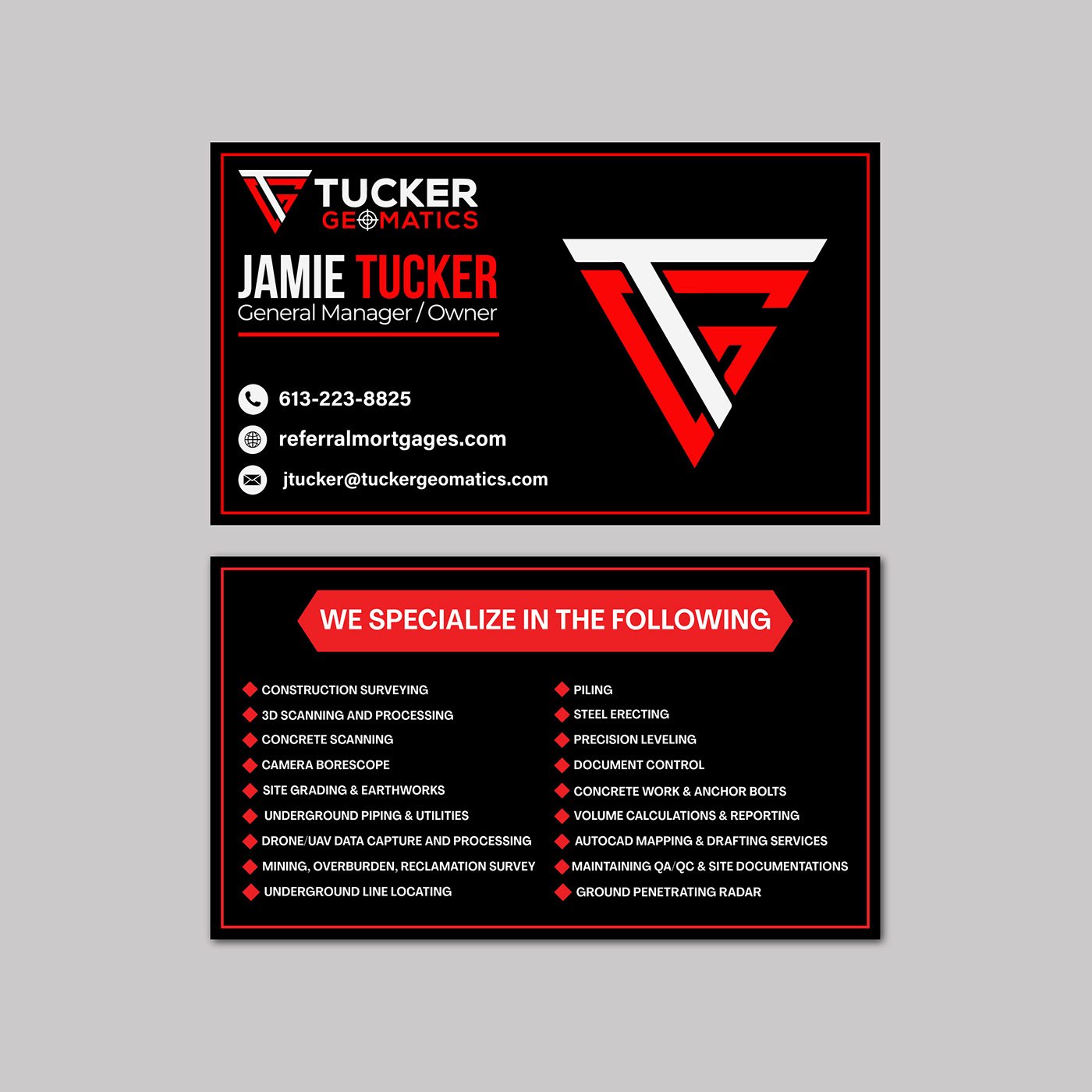 business card construction company real estate card america India Business Cards card design jamie tucker usa