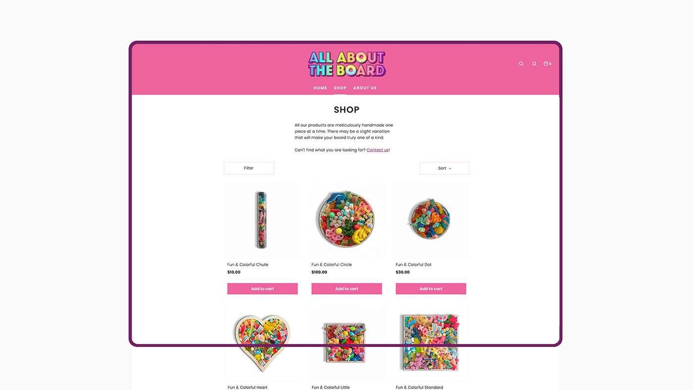 Candy shop Ecommerce Online shop shopify store design Shopify website Sweets UI/UX user experience Website Design