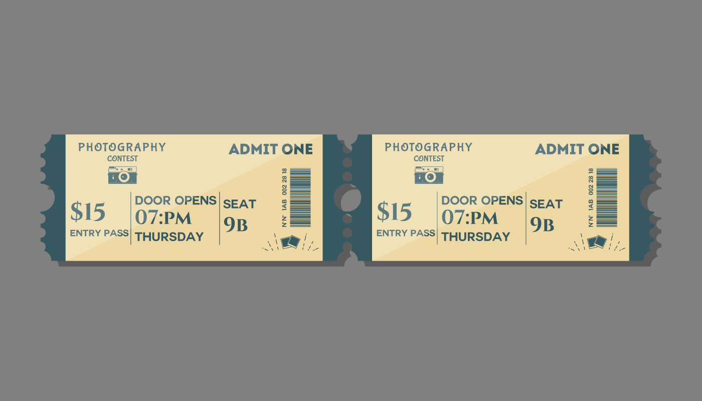 "Admit One" ticket design.