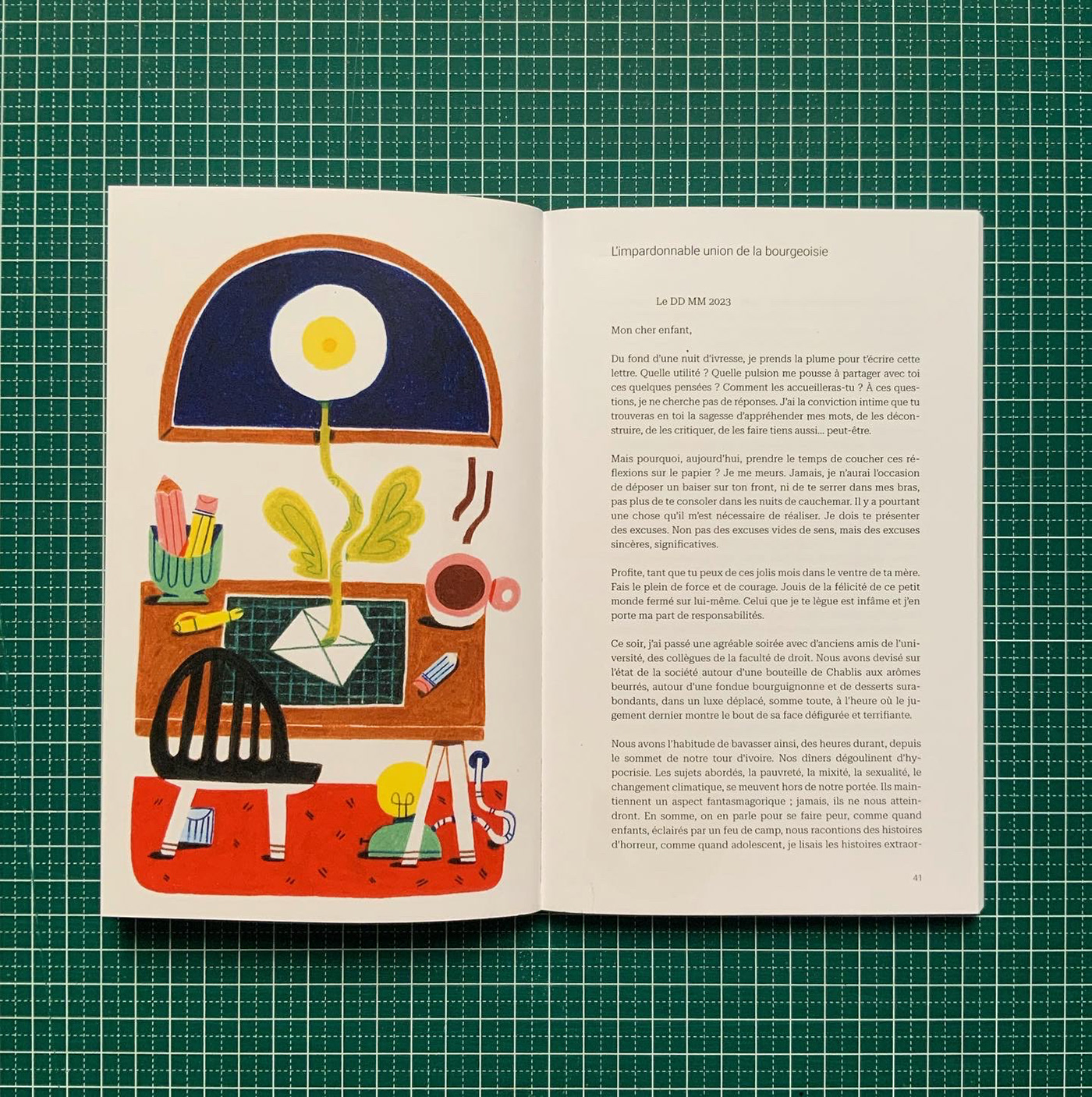 pencil colour print editorial book