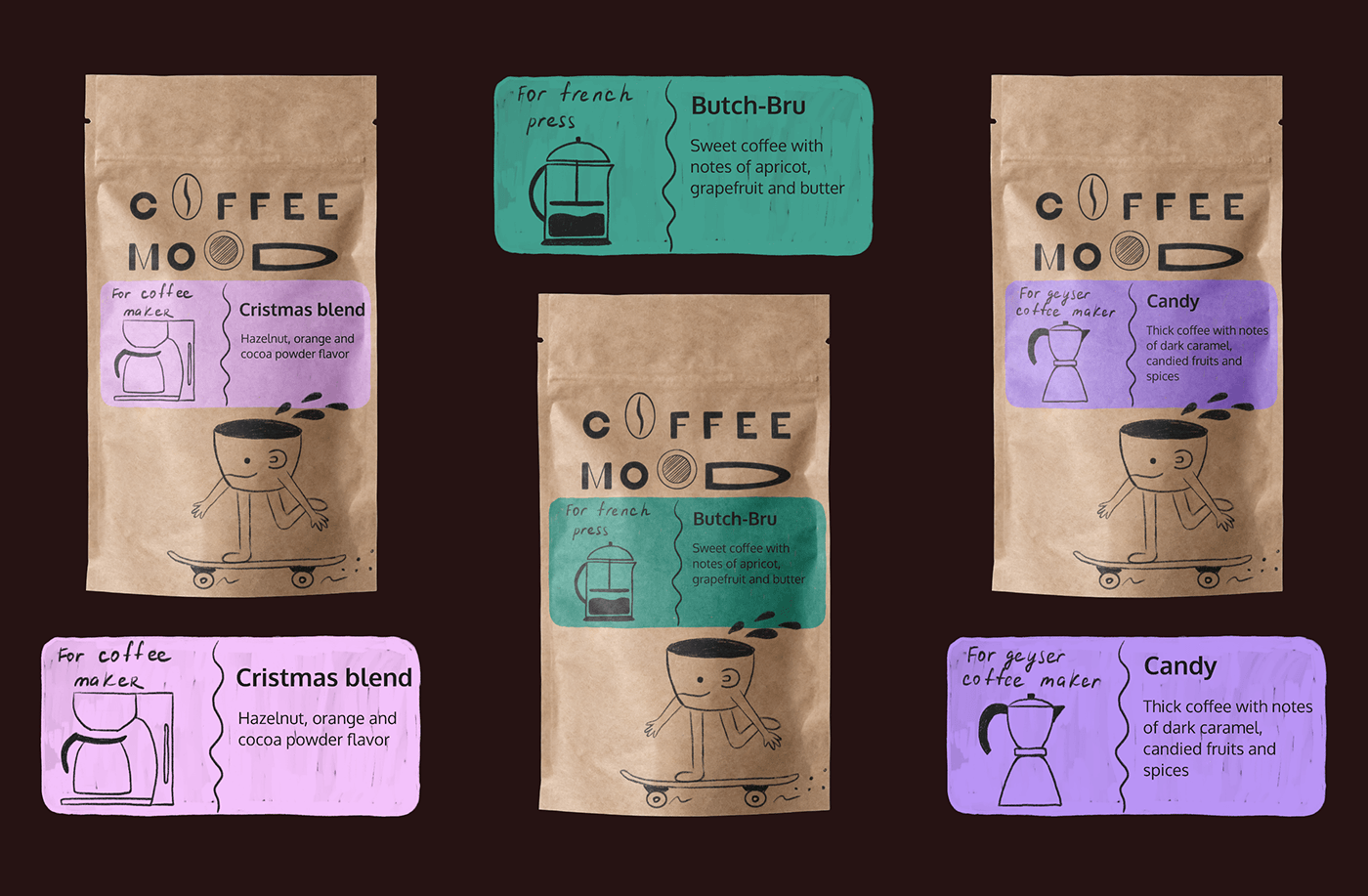 ILLUSTRATION  Packaging packaging design digital illustration Digital Art  Mobile app coffee packaging brand identity branding  Coffee