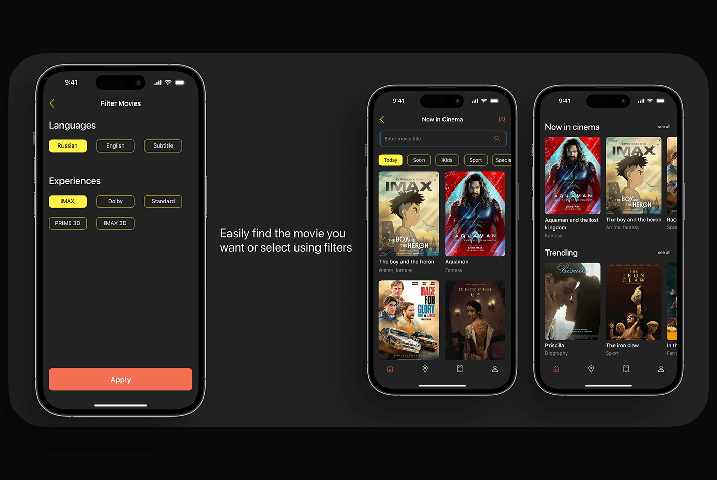 UX UI DESign Mobile app design Cinema movie UI ux Figma