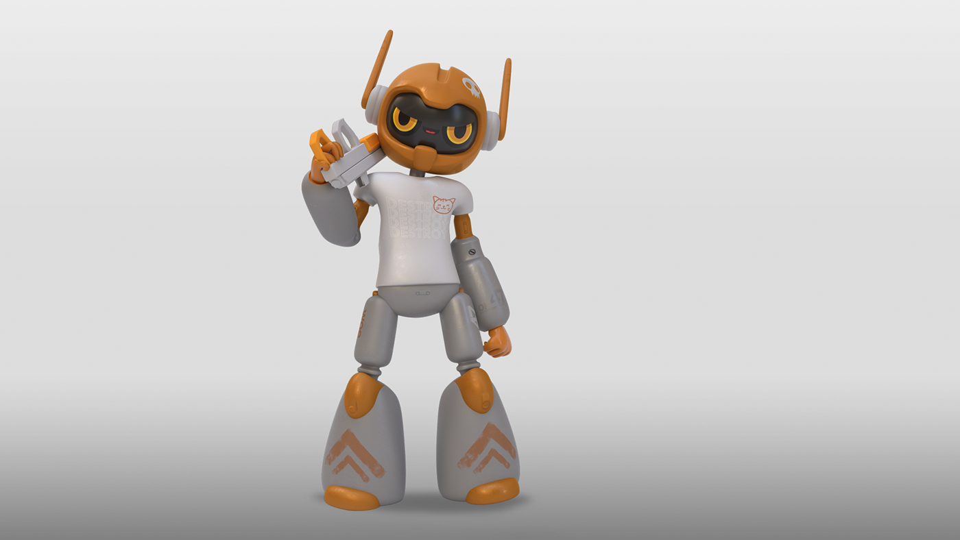 characters 3D Character design  robot woebot Game Art