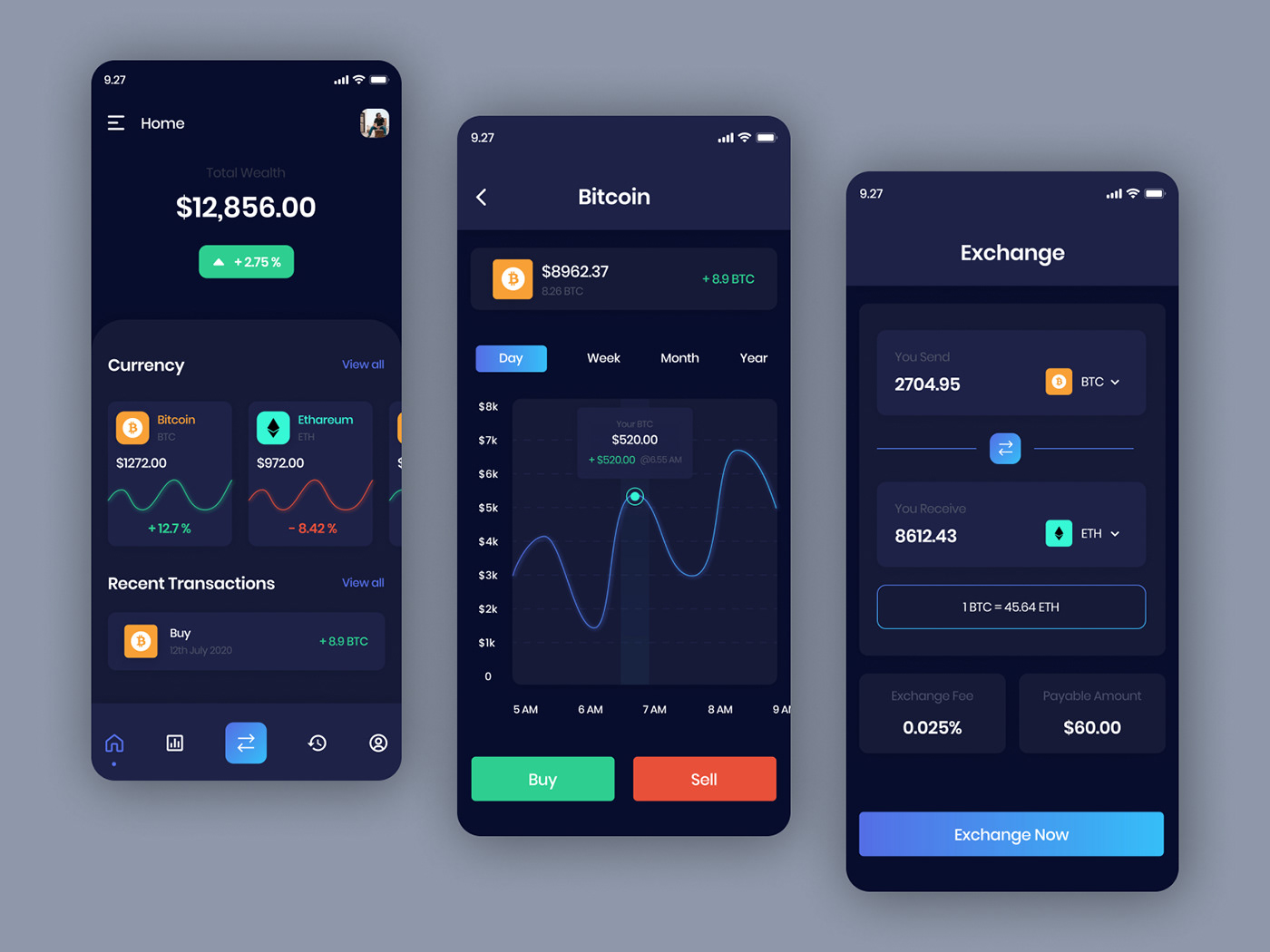 Crypto Currency Exchange App Design
