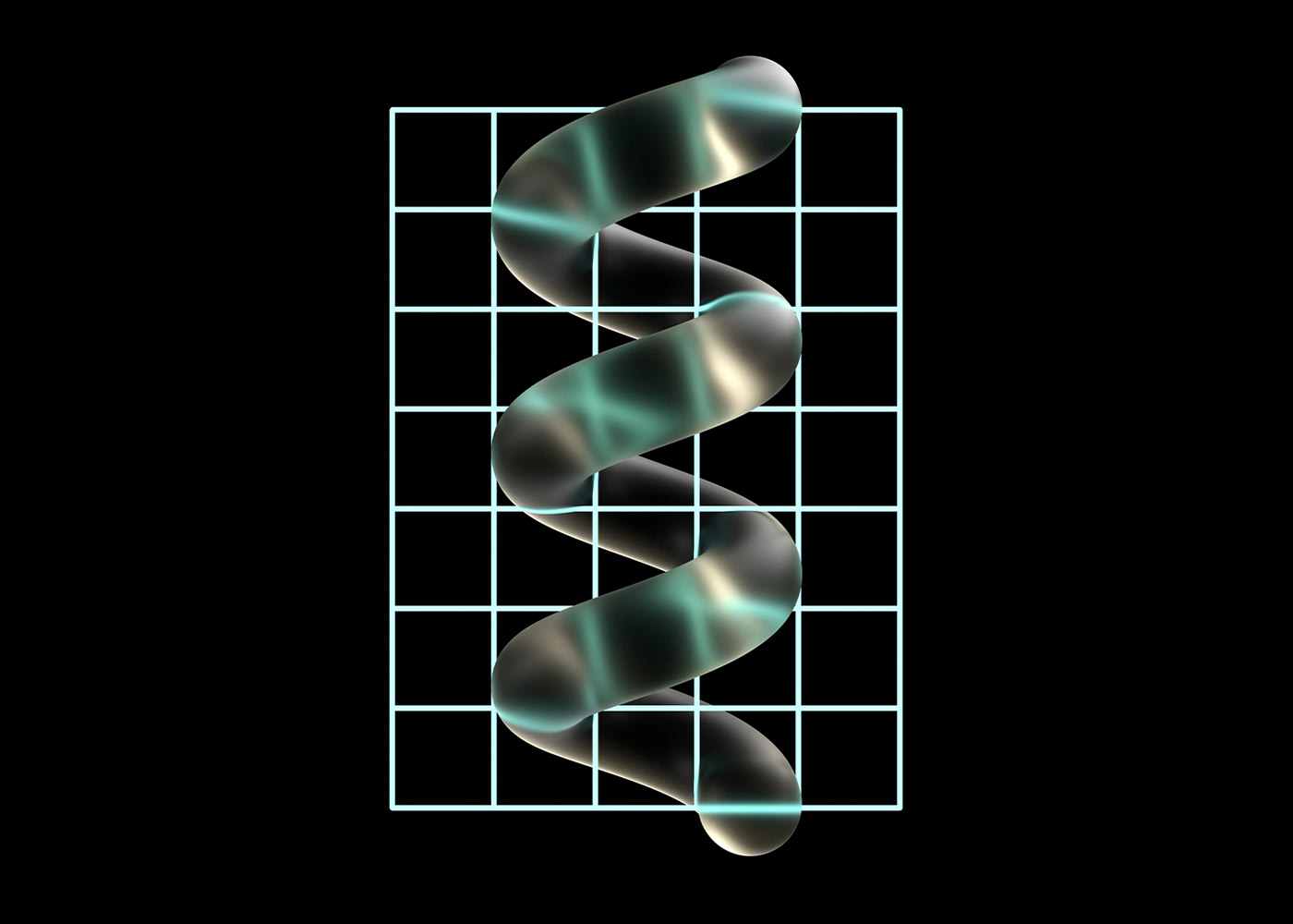 3D abstract CGI cylinder glass grid light Transparancy
