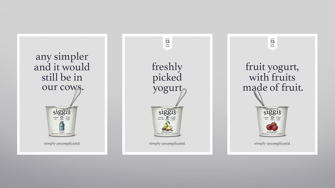 Advertising  art direction  Etienne Bessette SIGGI siggi's the other guys yogurt